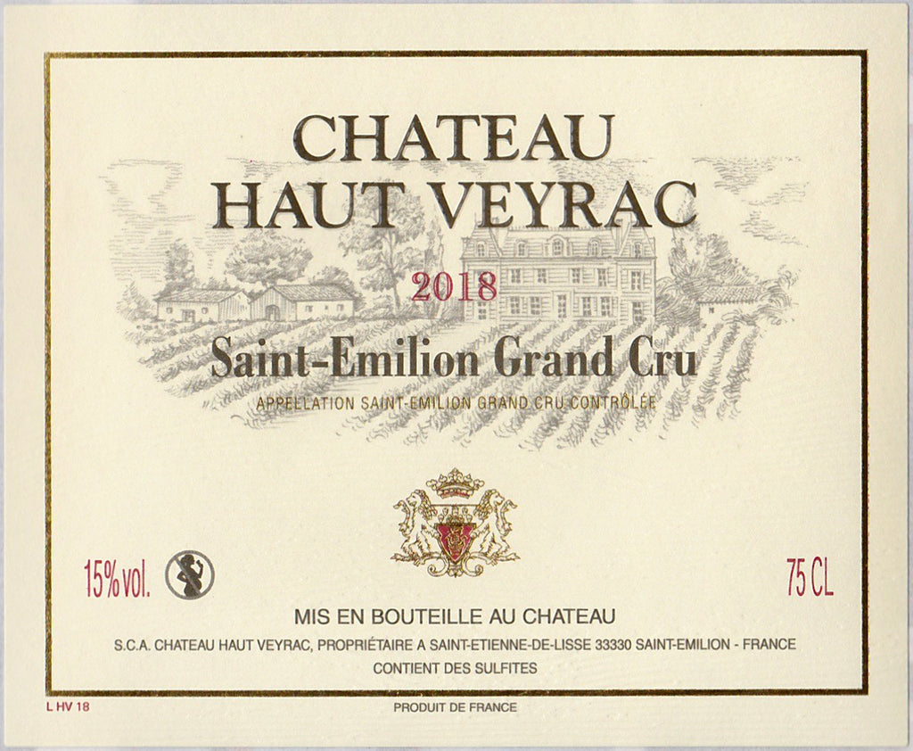 Chateau Haut Veyrac Saint. Emilion Grand Cru '18